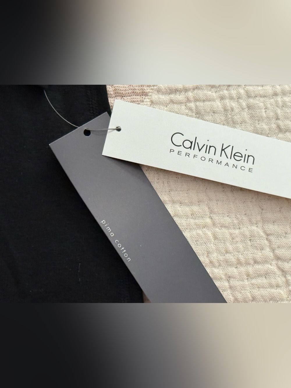 CALVIN KLEIN PERFORMANCE BLACK VNECK 3/4 SLEEVE PIMA COTTON TOP NWT - Picture 8 of 11